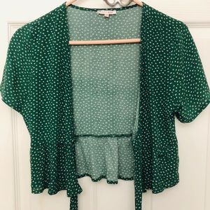 Lottie Moss Green Tie Top Front